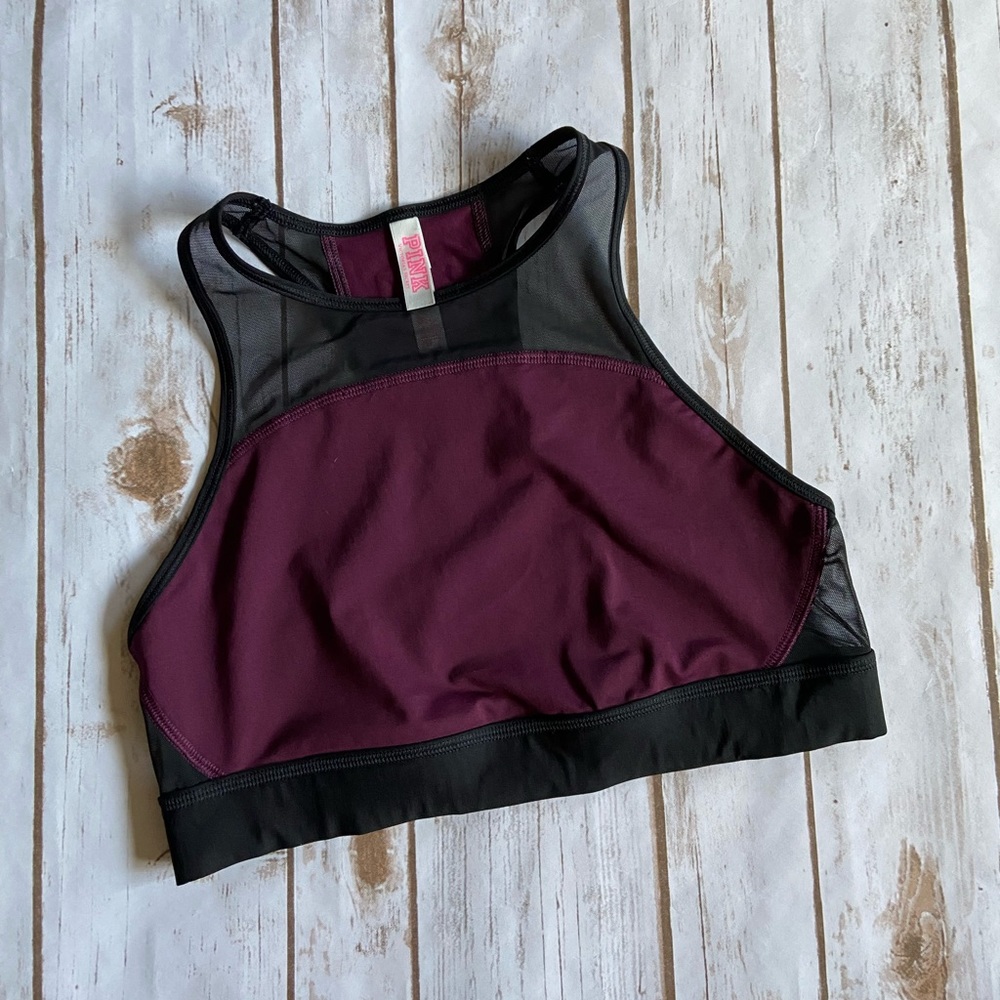 💜VS PINK high necked sports bra